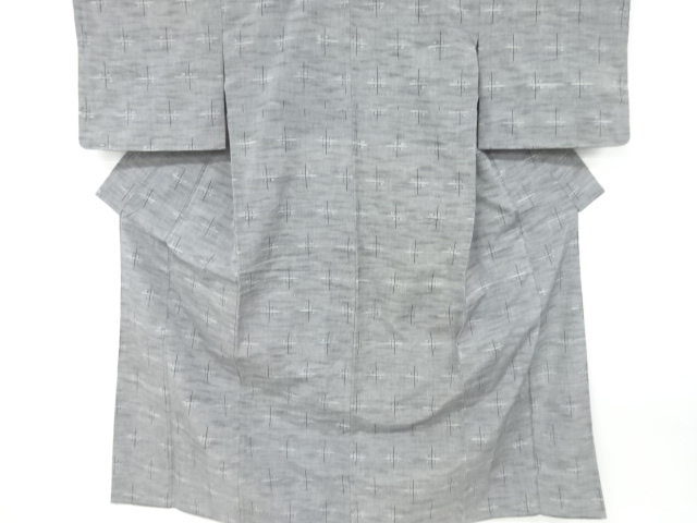 JAPANESE KIMONO / ANTIQUE KIMONO / SILK / TSUMUGI / WOVEN KASURI PATTERN